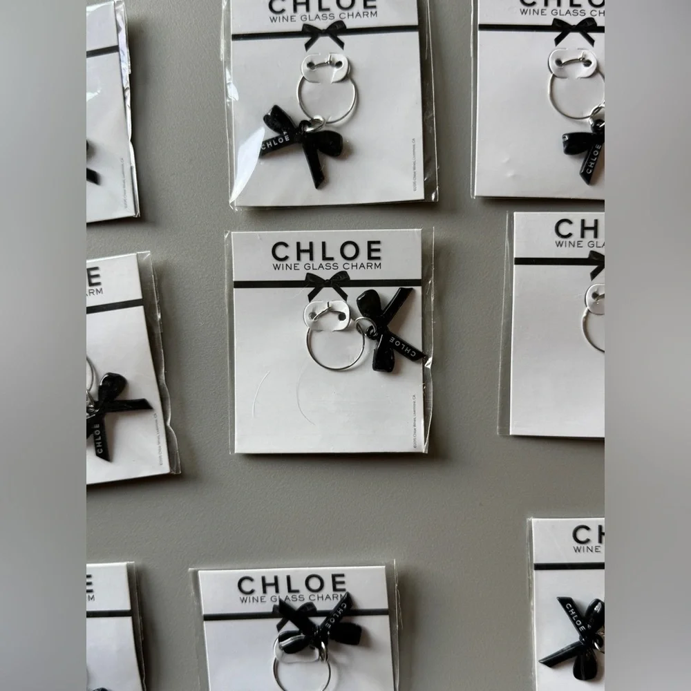 20 Chloe‎ Black Bow Wine Glass Charm